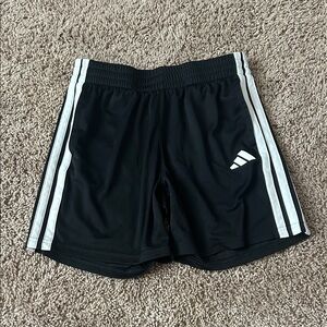 adidas Kids Black Shorts with White Stripes